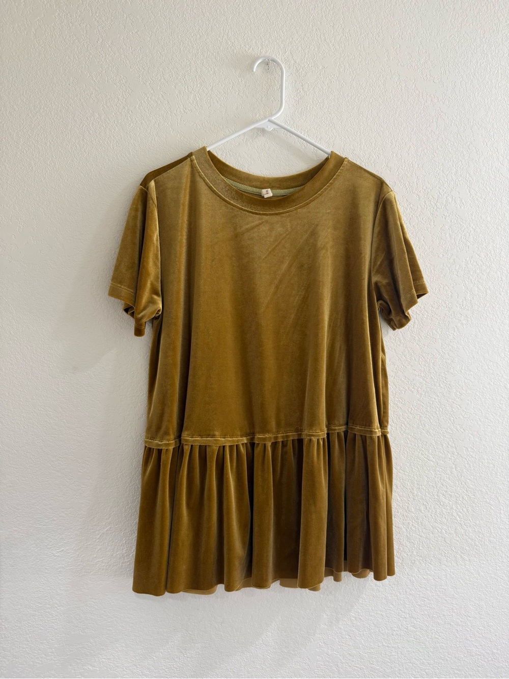 Wishlist Velvet Peplum Tunic - Mustard